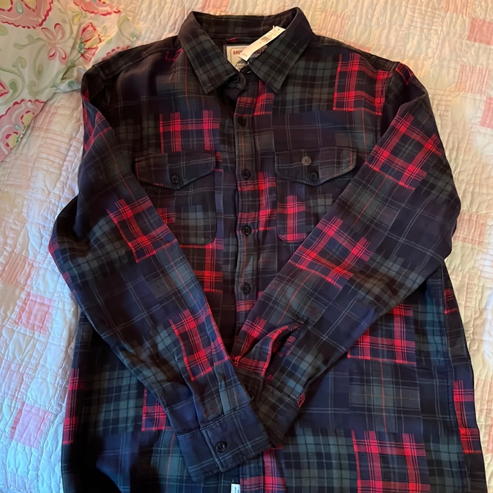 - American Eagle Flannel Plaid Shirt - Large NWT